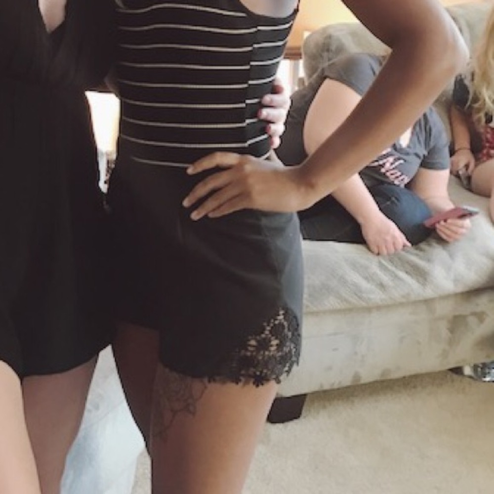 Black lace shorts